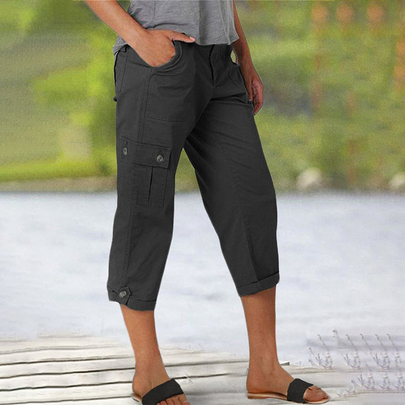 🔥 Hot Sale 🔥Short décontracté multi-poches à haute élasticité pour femme