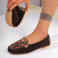 Mocassins patchwork à imprimé léopard pour femmes