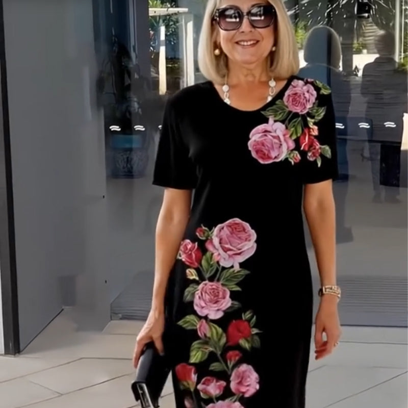 🌸 50% de réduction pour une durée limitée 💐 Robe à manches courtes Rose Bloom