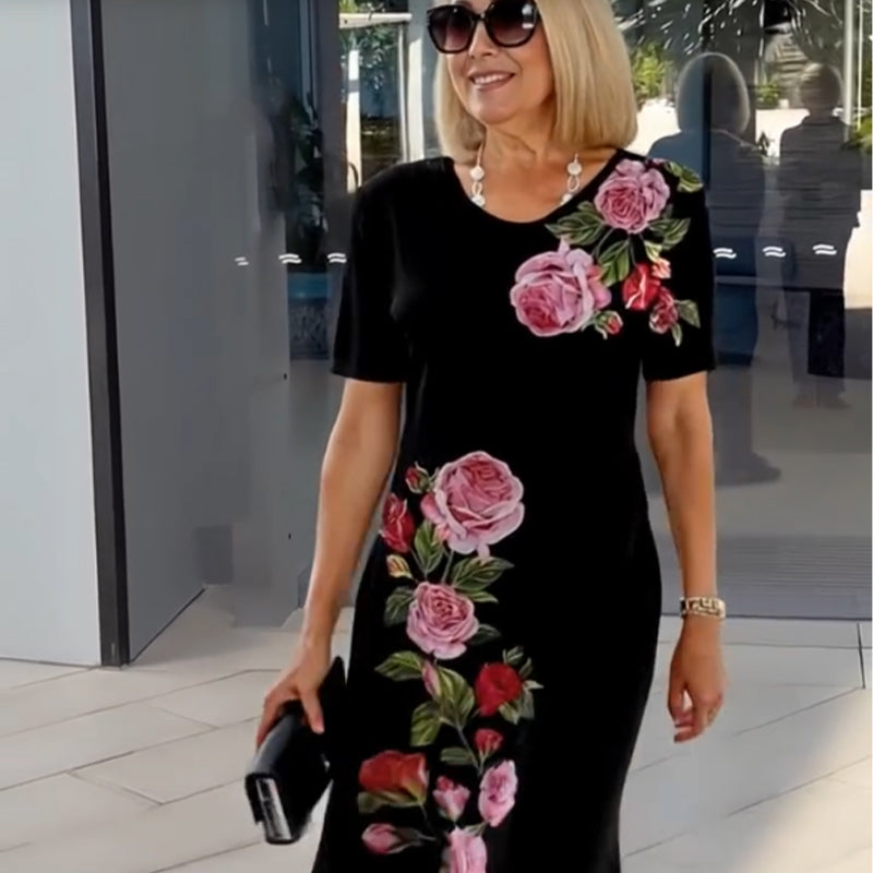 🌸 50% de réduction pour une durée limitée 💐 Robe à manches courtes Rose Bloom