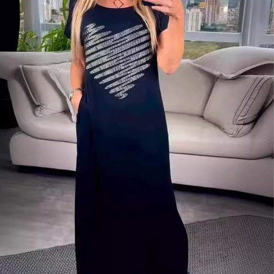 ⏰ Nouvelle vente chaude 50% de réduction 🎀Robe t-shirt longue avec fentes latérales