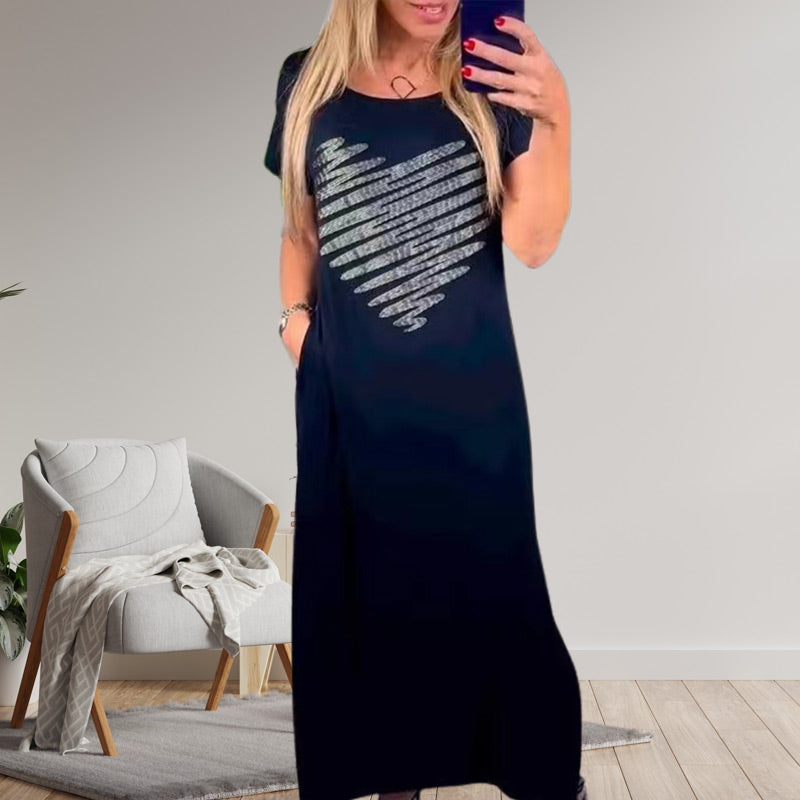 ⏰ Nouvelle vente chaude 50% de réduction 🎀Robe t-shirt longue avec fentes latérales
