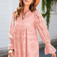 🌸50% de réduction pour une durée limitée🌸🌿Robe ajourée à lacets et col en V pour femme avec manches évasées