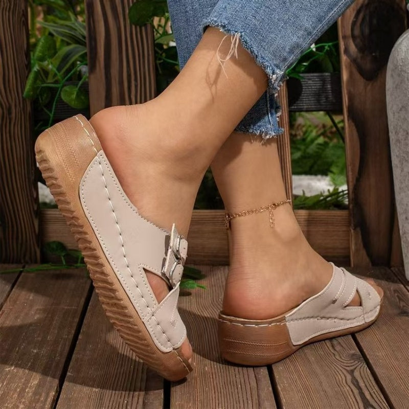 🌸50% de réduction pour une durée limitée🔥Women's Summer Adjustable Cross Strap Casual Sandals