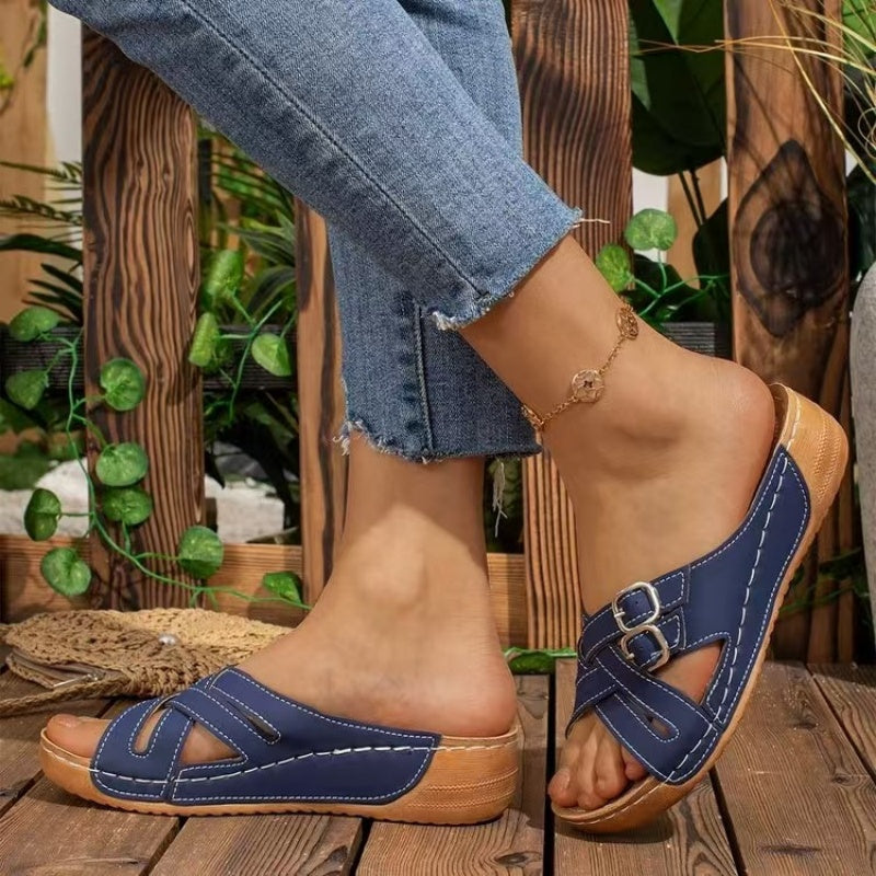 🌸50% de réduction pour une durée limitée🔥Women's Summer Adjustable Cross Strap Casual Sandals