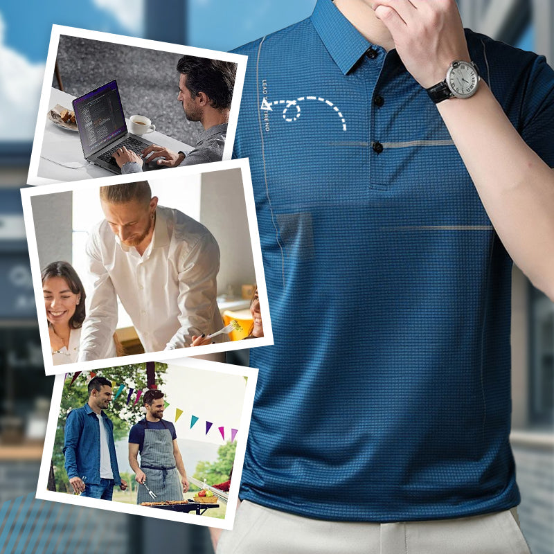 ⏰50% de réduction pour une durée limitée🔥T-shirt ample, cool et respirant avec col à revers pour homme