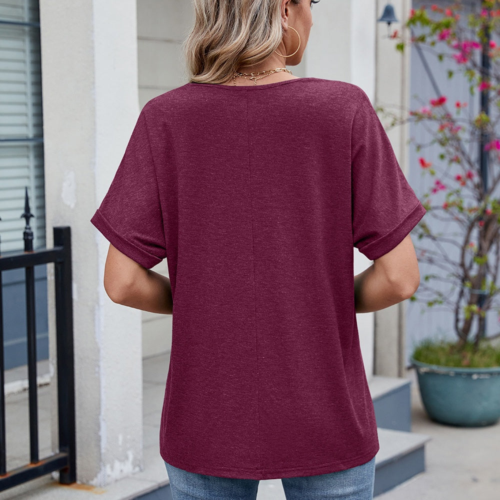 🔥Haut décontracté à col en V pour femme