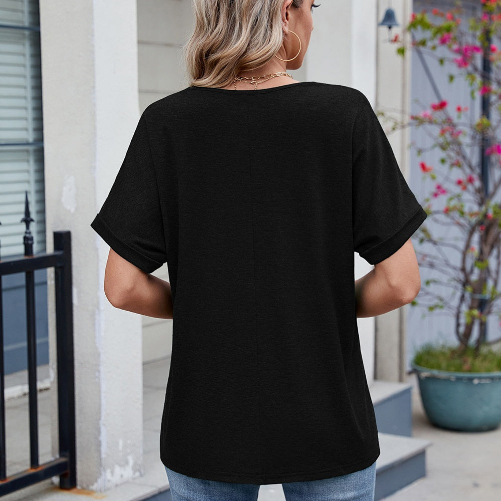 🔥Haut décontracté à col en V pour femme