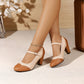 Chaussures Mary Jane élégantes en cuir PU à talons épais pour femmes
