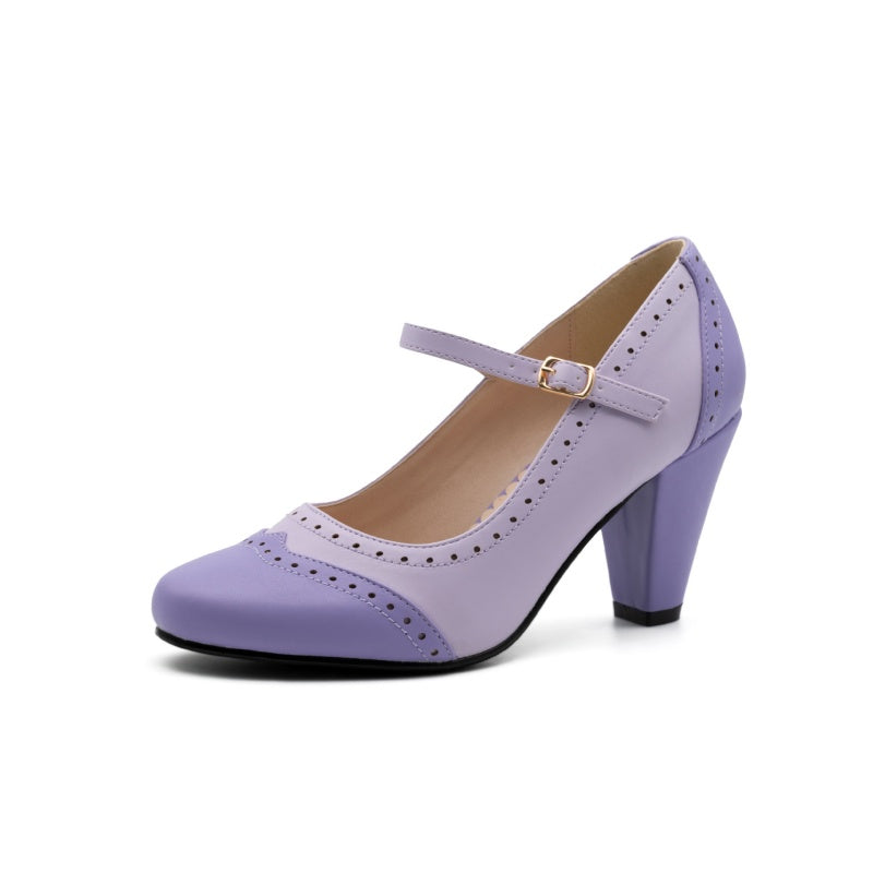 Chaussures Mary Jane élégantes en cuir PU à talons épais pour femmes
