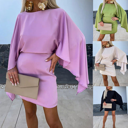 Robe dos nu avec manches chauve-souris