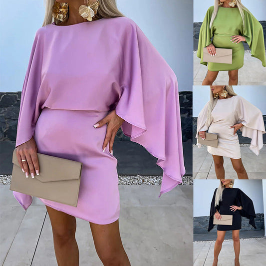 Robe dos nu avec manches chauve-souris