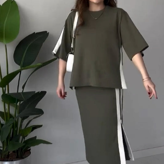 50% de réduction🔥Tailleur décontracté avec jupe fendue pour femmes