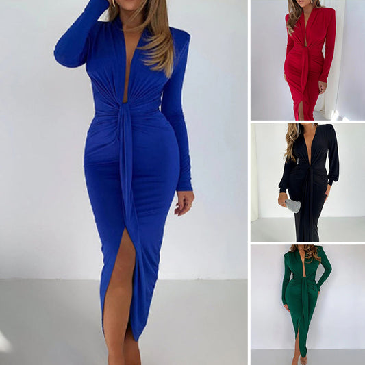 Robe sexy à manches longues pour femmes