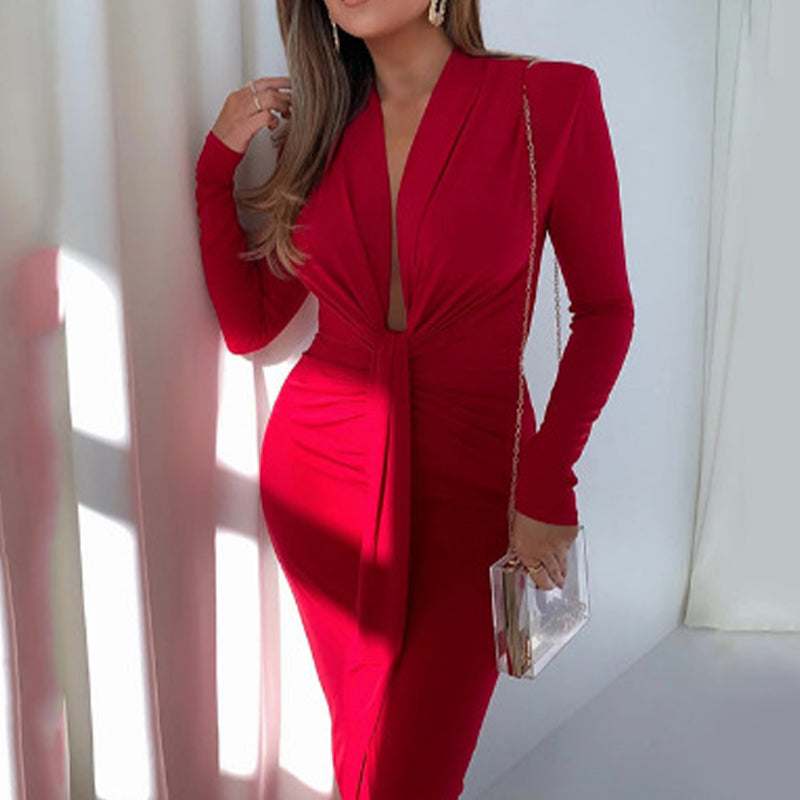Robe sexy à manches longues pour femmes