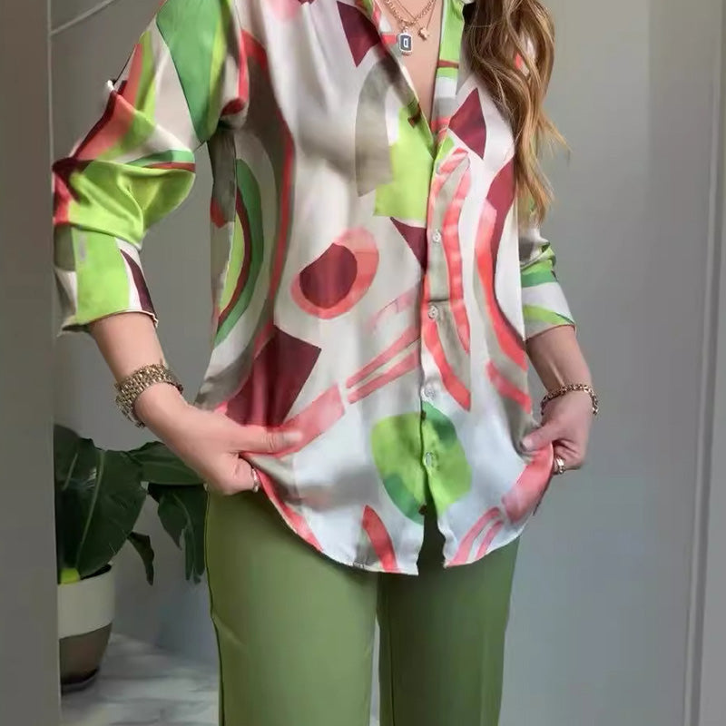 Chemise et pantalon imprimés pour femmes - Lot de 2
