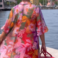Robe en mousseline imprimée de fleurs rouges