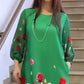 Elégante robe pour femme avec motif floral et col rond