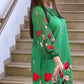 Elégante robe pour femme avec motif floral et col rond