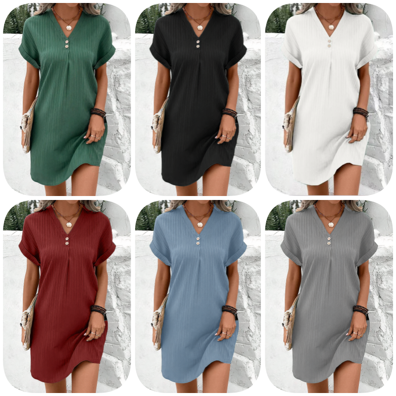 🍃Women's Monochrome V-Neck Dress🌷