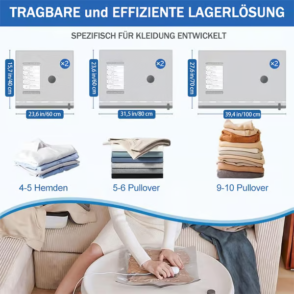 🔥6 paquets de sacs de compression sous vide électriques USB - Gagnez de l'espace, voyagez léger !