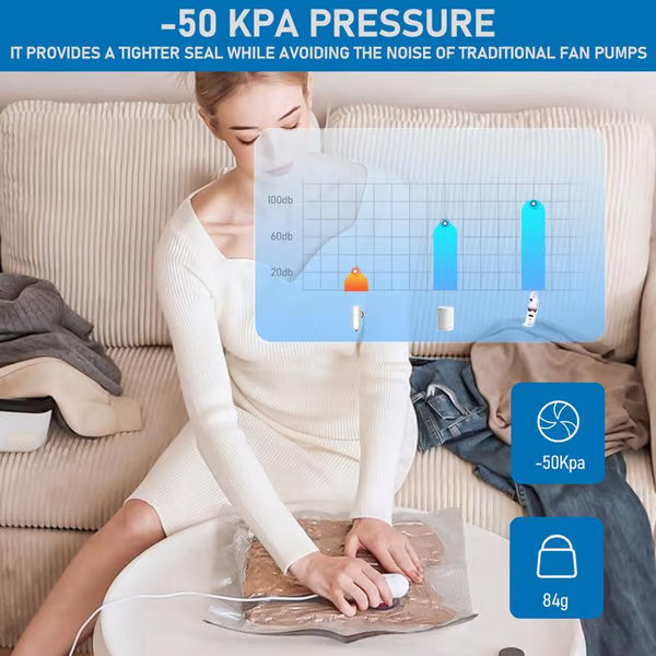 🔥6 paquets de sacs de compression sous vide électriques USB - Gagnez de l'espace, voyagez léger !