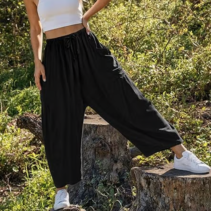 💥Offre spéciale de la semaine🎁Pantalon large en lin avec poches pour femmes