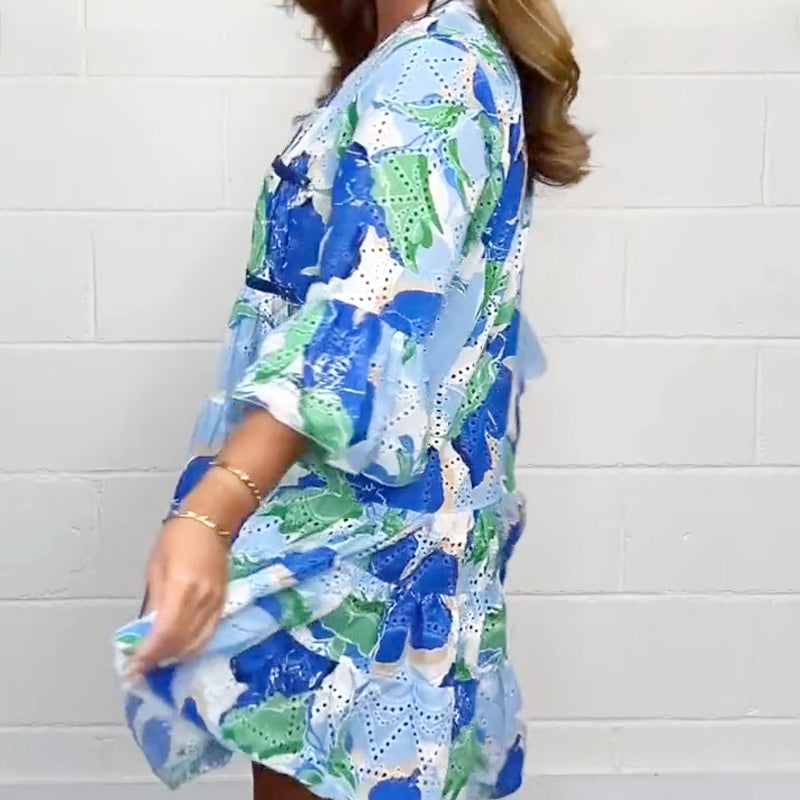 🔥2025 Été Nouveau ❤️Robes amples imprimées élégantes à col en V pour femmes