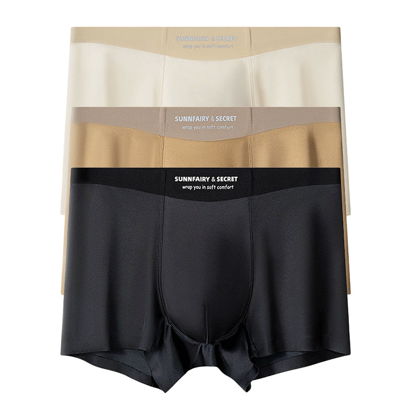 Caleçon de luxe léger en satin, soie glacée et respirant pour hommes