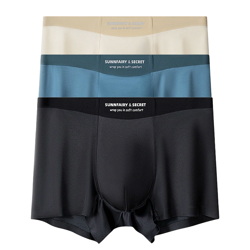 Caleçon de luxe léger en satin, soie glacée et respirant pour hommes