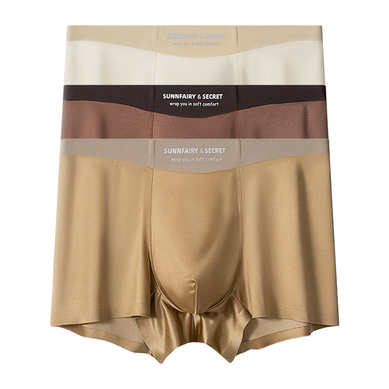 Caleçon de luxe léger en satin, soie glacée et respirant pour hommes
