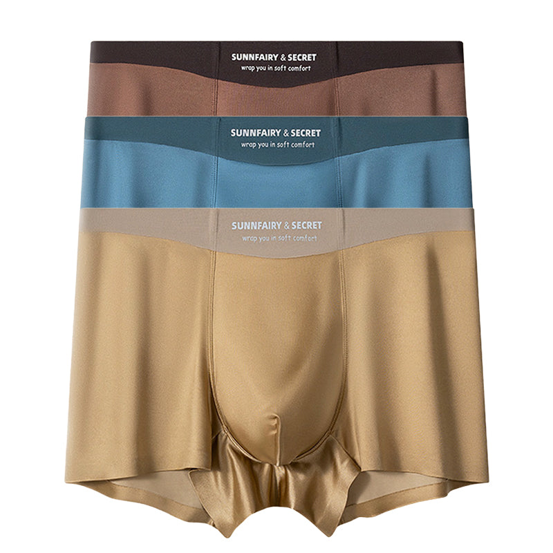 Caleçon de luxe léger en satin, soie glacée et respirant pour hommes
