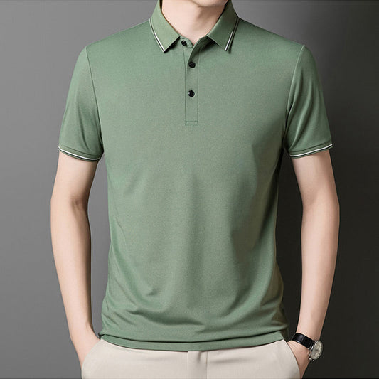 ✈️Livraison gratuite à l'achat de 2✈️T-shirt à manches courtes avec revers pour les hommes d'affaires décontractés