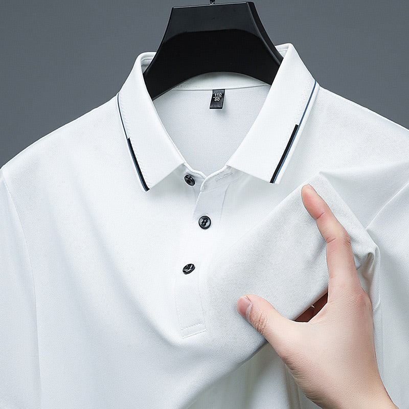 ✈️Livraison gratuite à l'achat de 2✈️T-shirt à manches courtes avec revers pour les hommes d'affaires décontractés
