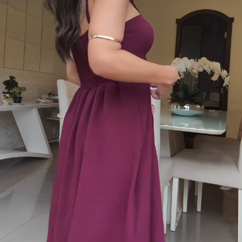 💥50% DE RÉDUCTION 💥Ensemble deux pièces à bretelles spaghetti et short de couleur unie pour femmes