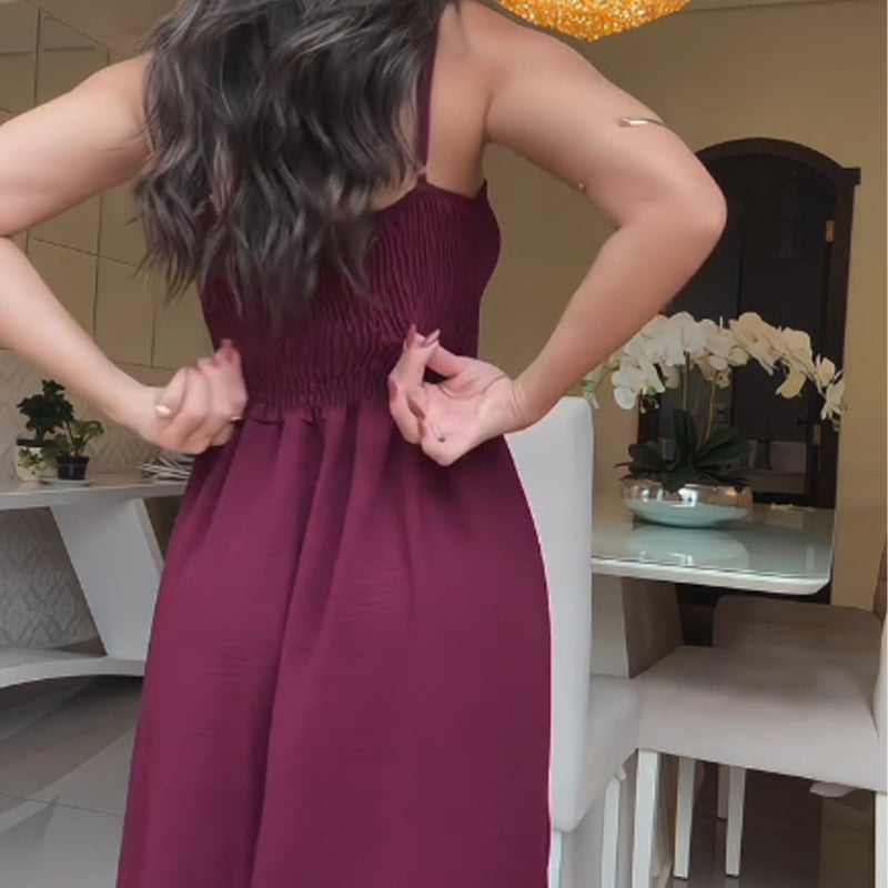 💥50% DE RÉDUCTION 💥Ensemble deux pièces à bretelles spaghetti et short de couleur unie pour femmes