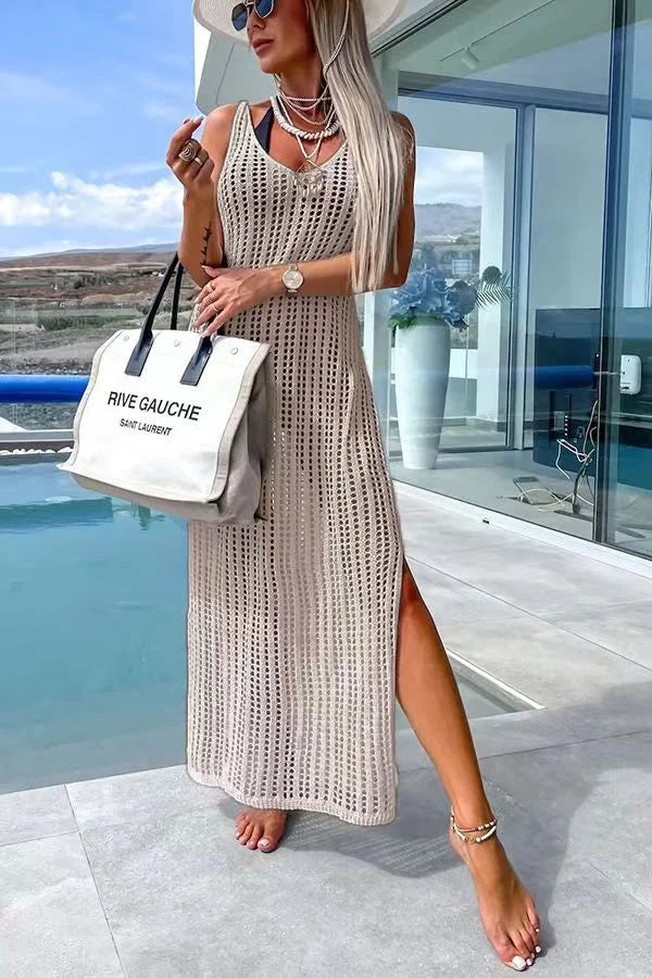 🔥Élégante robe en maille à découpes
