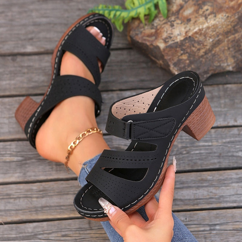 Sandales à talons hauts et à bouts ouverts pour femmes
