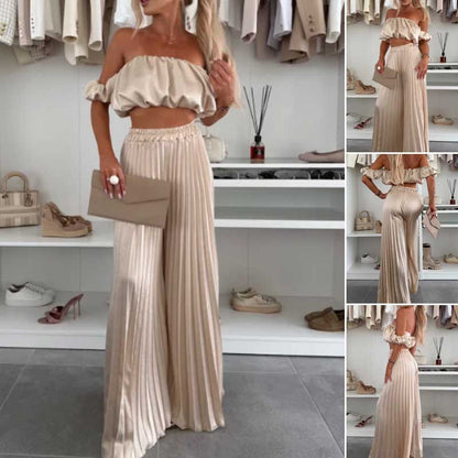 🔥 50% de réduction 🔥Ensemble deux pièces - Top sexy et pantalon large