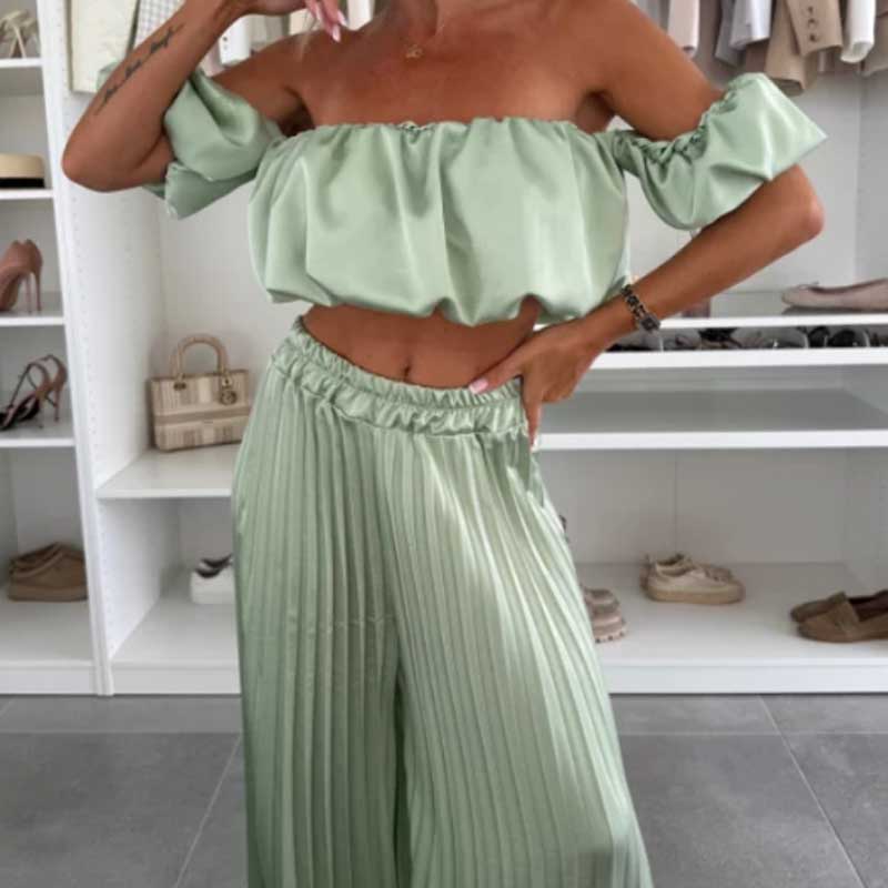 🔥 50% de réduction 🔥Ensemble deux pièces - Top sexy et pantalon large
