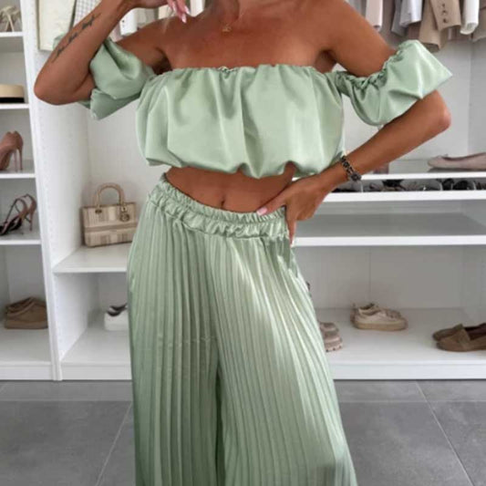 🔥 50% de réduction 🔥Ensemble deux pièces - Top sexy et pantalon large