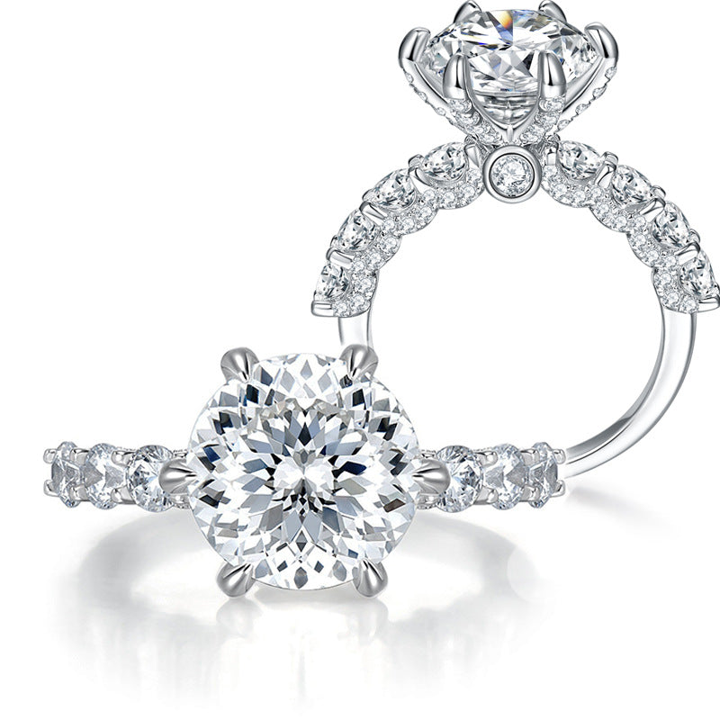 💍cadeau pour elle | 5 carats lumière de la lune en argent sterling moissanite bague