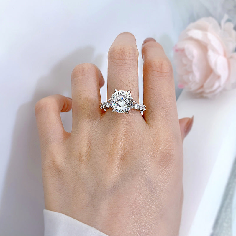 💍cadeau pour elle | 5 carats lumière de la lune en argent sterling moissanite bague