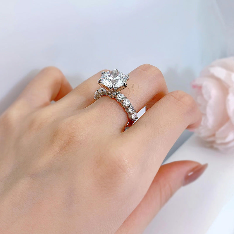 💍cadeau pour elle | 5 carats lumière de la lune en argent sterling moissanite bague