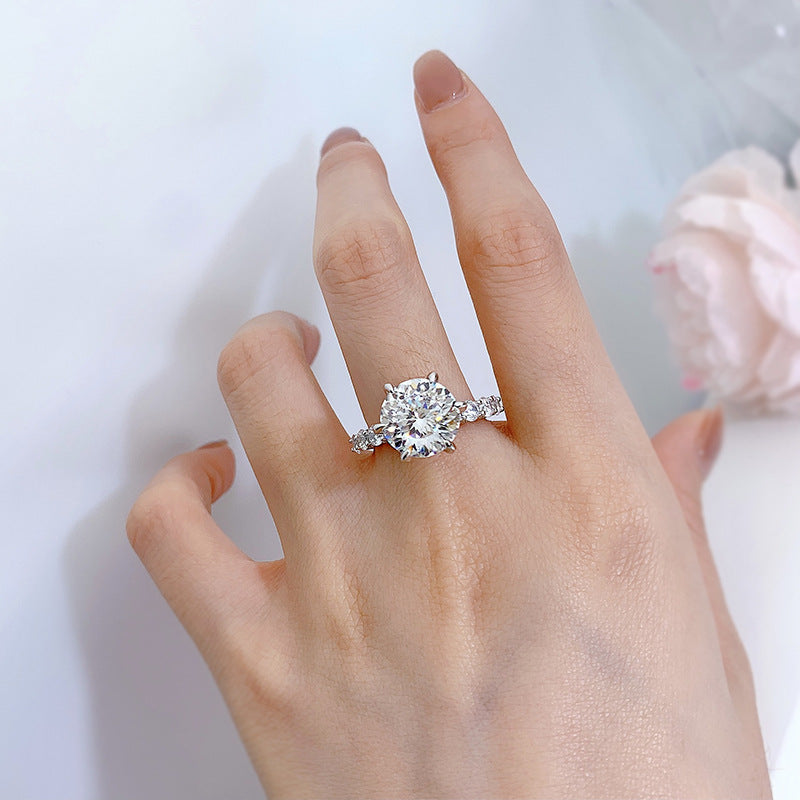 💍cadeau pour elle | 5 carats lumière de la lune en argent sterling moissanite bague
