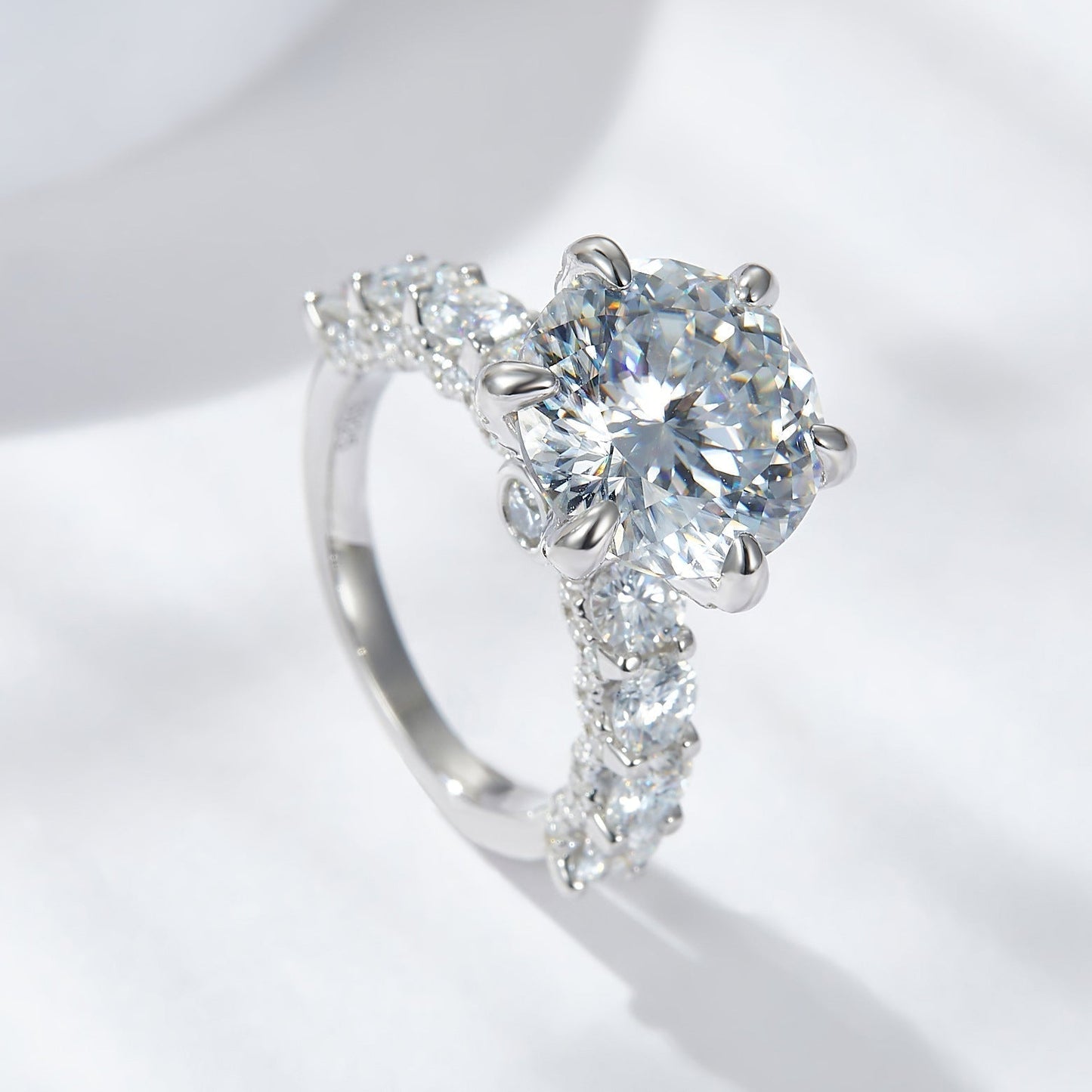 💍cadeau pour elle | 5 carats lumière de la lune en argent sterling moissanite bague