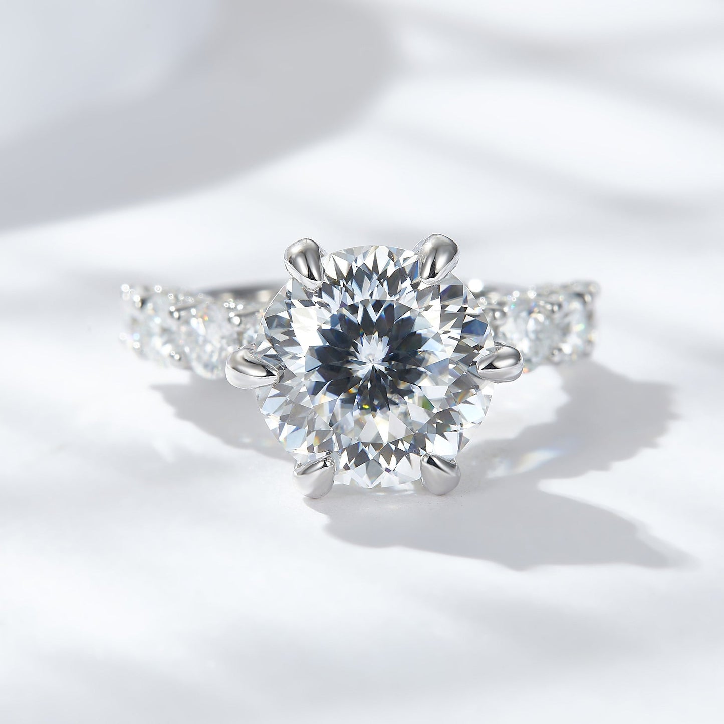 💍cadeau pour elle | 5 carats lumière de la lune en argent sterling moissanite bague
