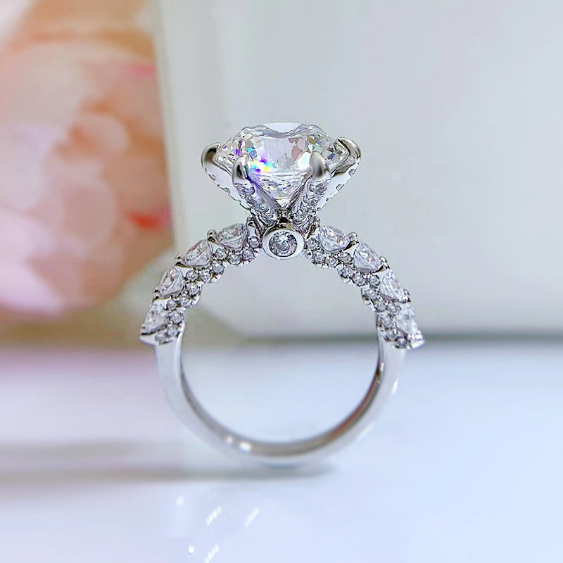 💍cadeau pour elle | 5 carats lumière de la lune en argent sterling moissanite bague