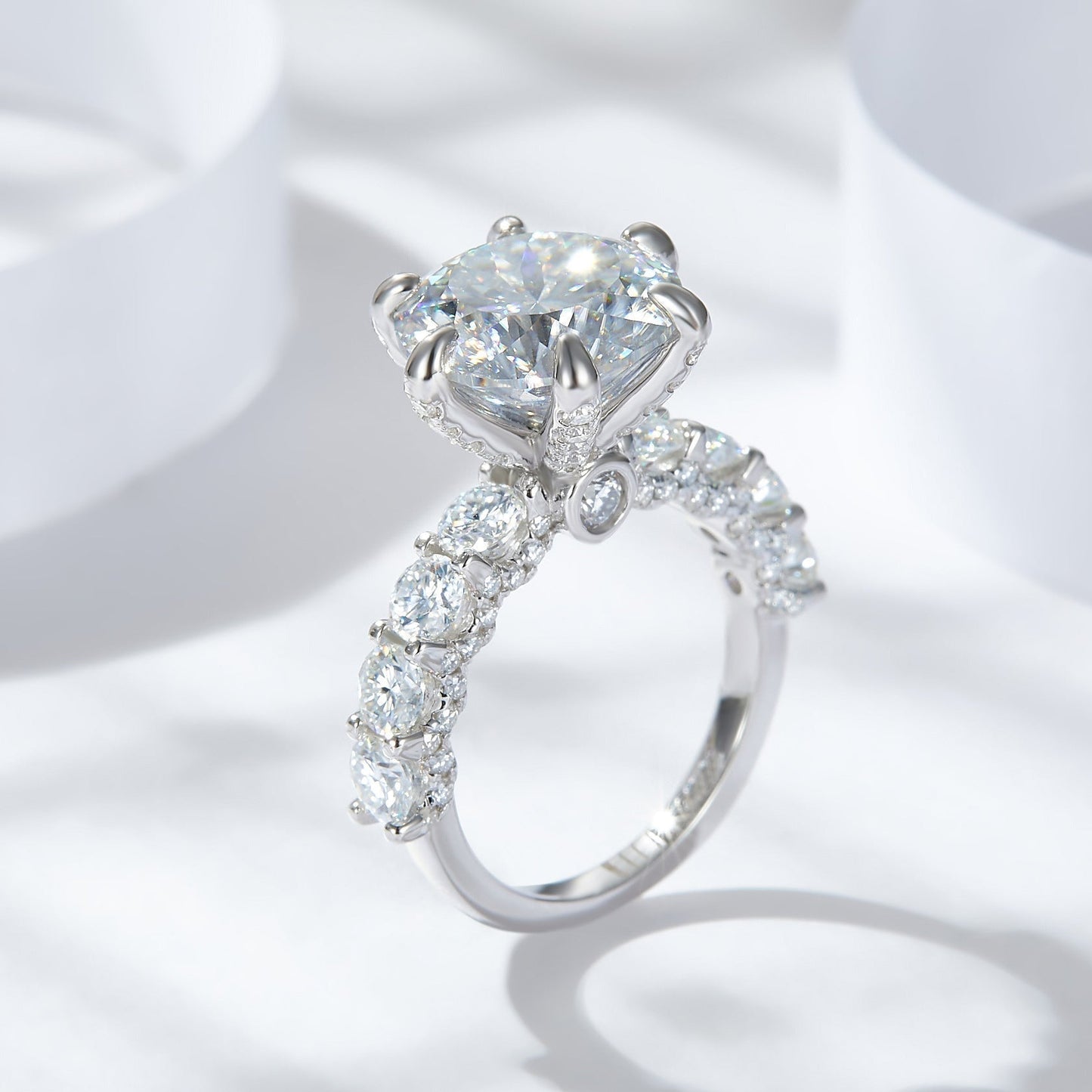 💍cadeau pour elle | 5 carats lumière de la lune en argent sterling moissanite bague