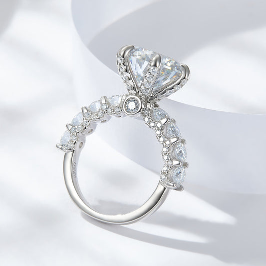 💍cadeau pour elle | 5 carats lumière de la lune en argent sterling moissanite bague